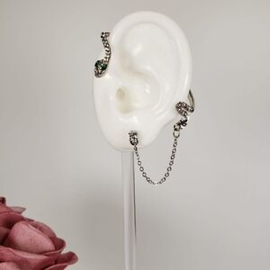 Brand New Green Snake Rhinestone Ear Hook Earring